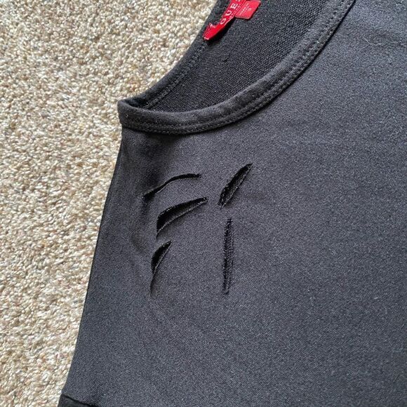 Guess Dress Black Distressed Womens Size Small - Picture 3 of 9